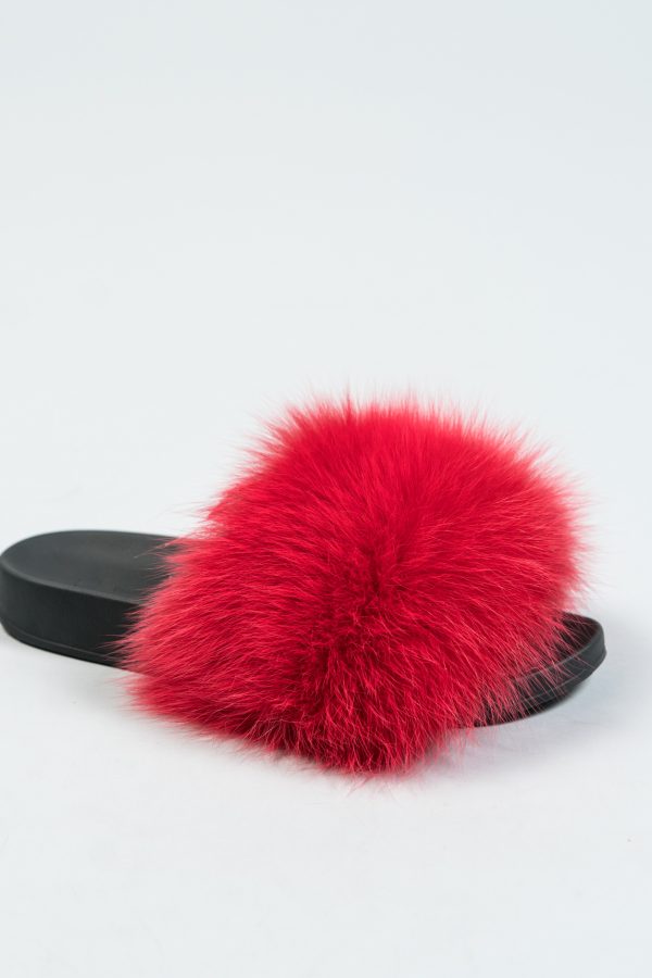 Red Fox Fur Slides