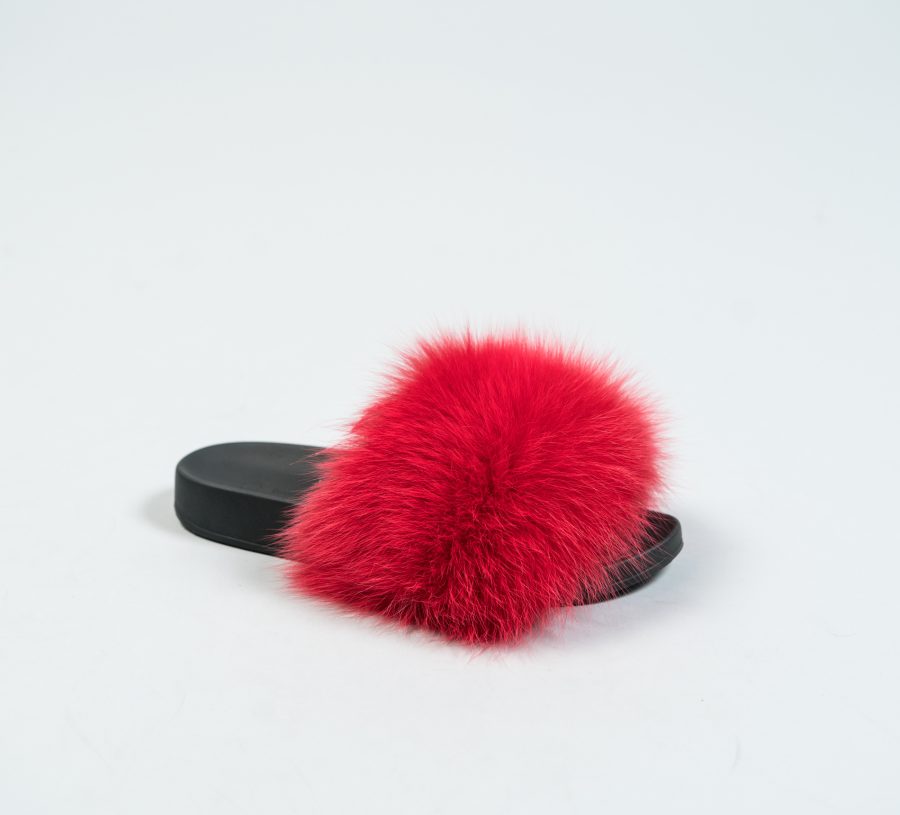 Red Fox Fur Slides