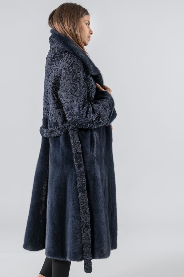 Blue Mink and Astrakhan Fur Coat