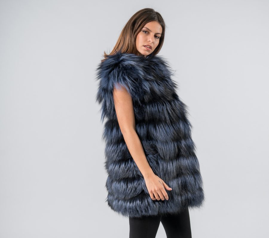 Blue Fox Fur Vest