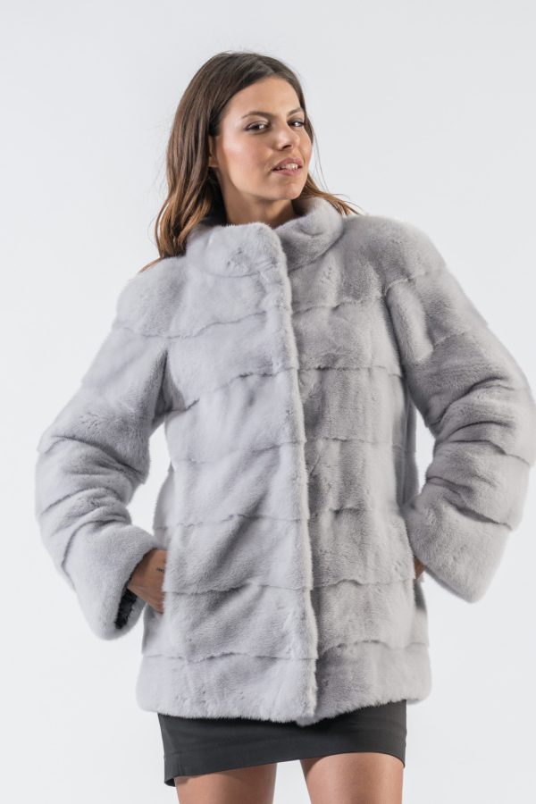 Silver Grey Mink Fur Jacket