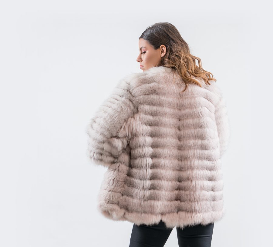 Champagne Pink Fox Fur Jacket