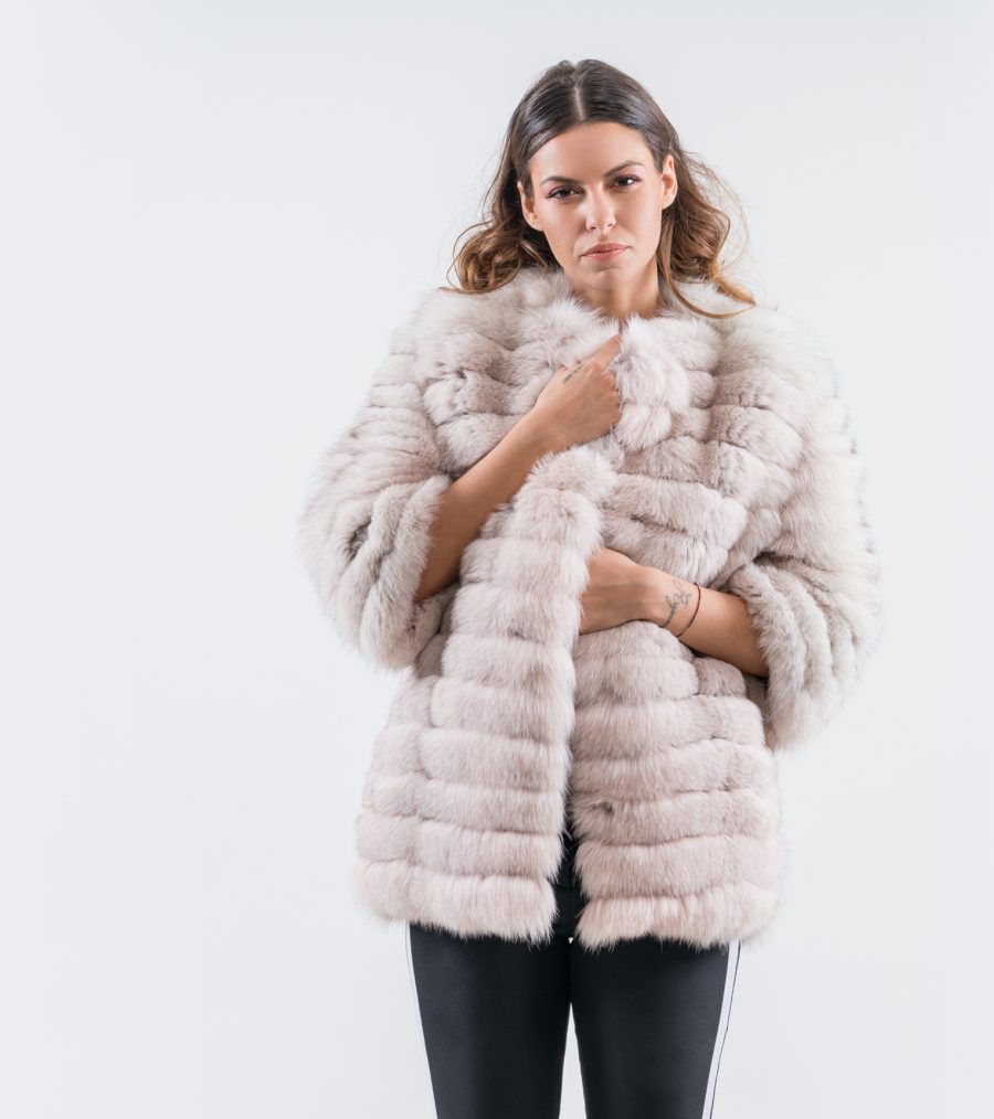 Champagne Pink Fox Fur Jacket