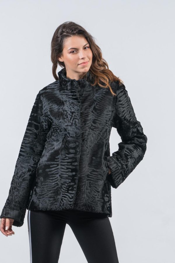 Black Short Fur Astrakhan Jacket