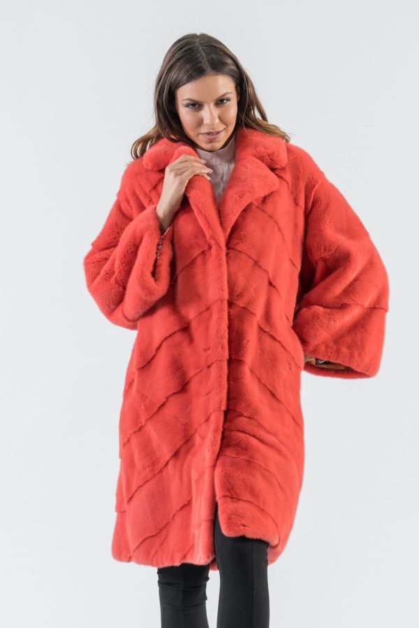 Coral  Mink Fur Coat