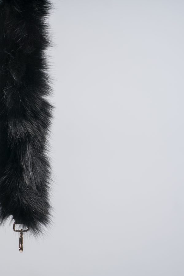 Black Fox Fur Bag Strap
