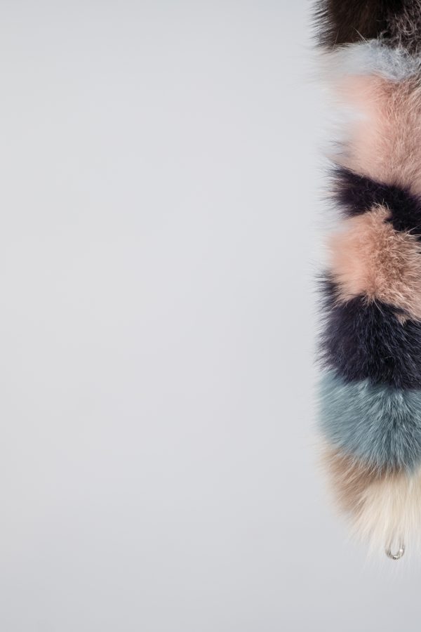 Multicolor Fox Fur Bag Strap
