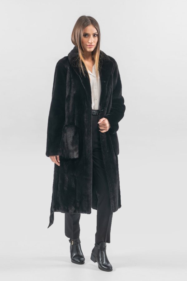 Blackglama Mink Fur Coat With Belt