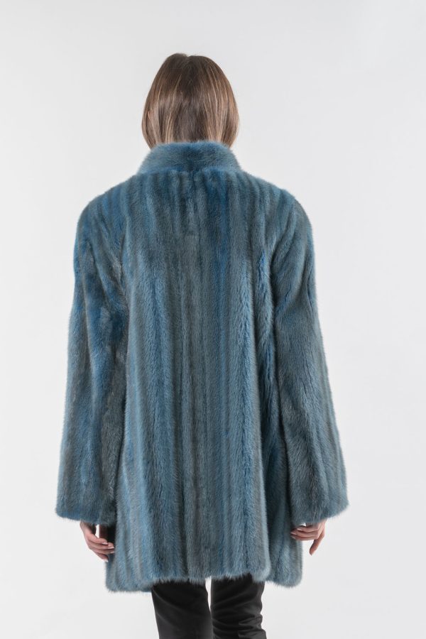 Vintage Blue Mink Fur Coat-100% Real Fur Coats - Haute Acorn