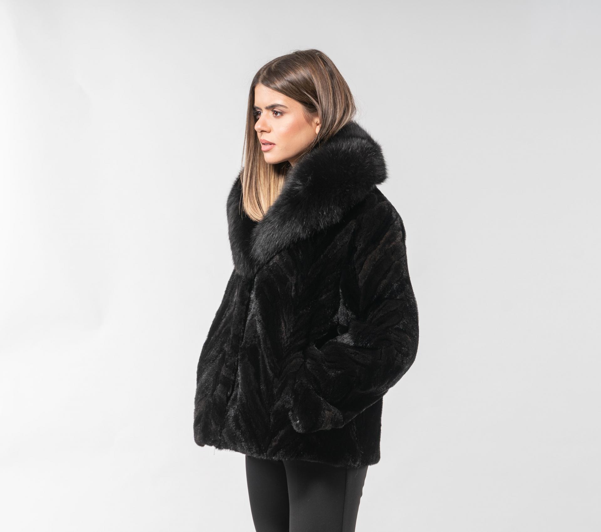 Vintage Black Mink Fur Jacket -100% Real Fur Coats - Haute Acorn