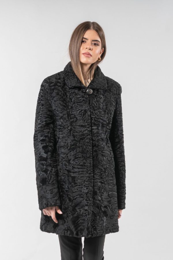 Vintage Black Astrakhan Fur Jacket