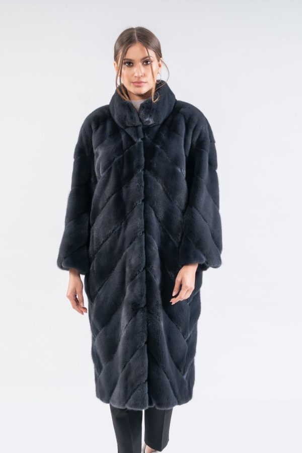 Graphite Blue Mink Fur Coat