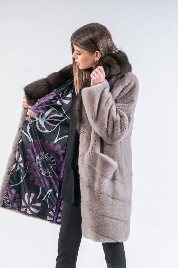 Mink Fur Coat With Sable Collar