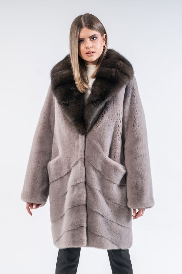 Mink Fur Coat With Sable Collar