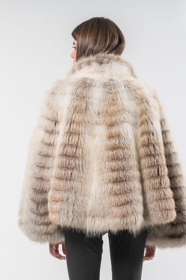 Fox Fur Jacket With Wide Sleeves. Made of Real Fox Fur-Haute Acorn