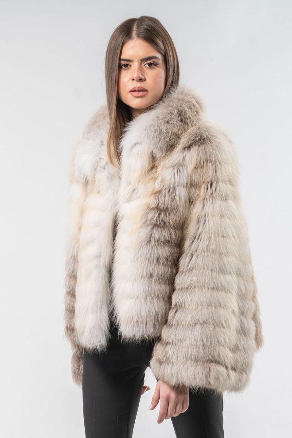 Haute Acorn Short Fox Fur Jacket in Black Color