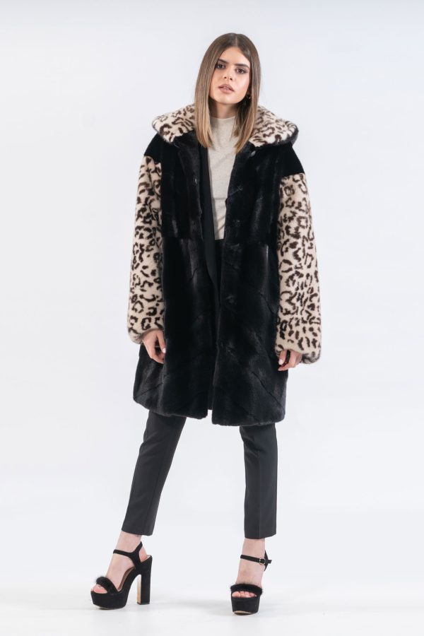 Leopard Print Mink Fur Jacket