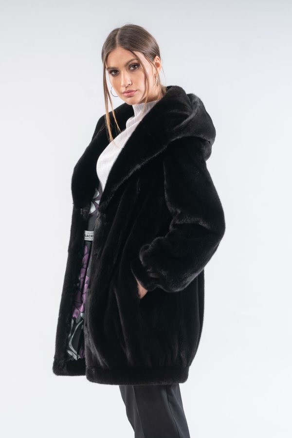 Blackglama Mink Fur Jacket With Hood