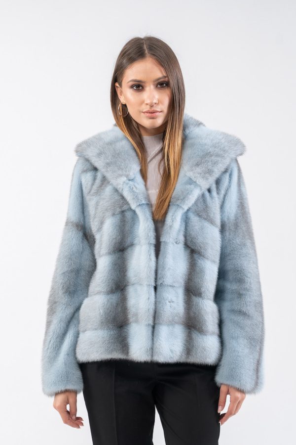 Wide Collar Mink Fur Jacket