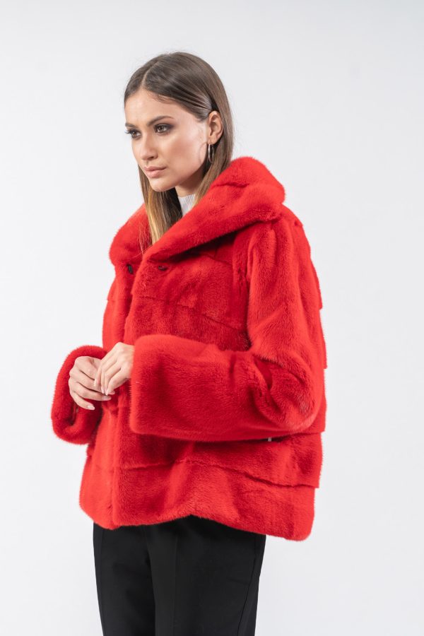 Red Mink Fur Jacket
