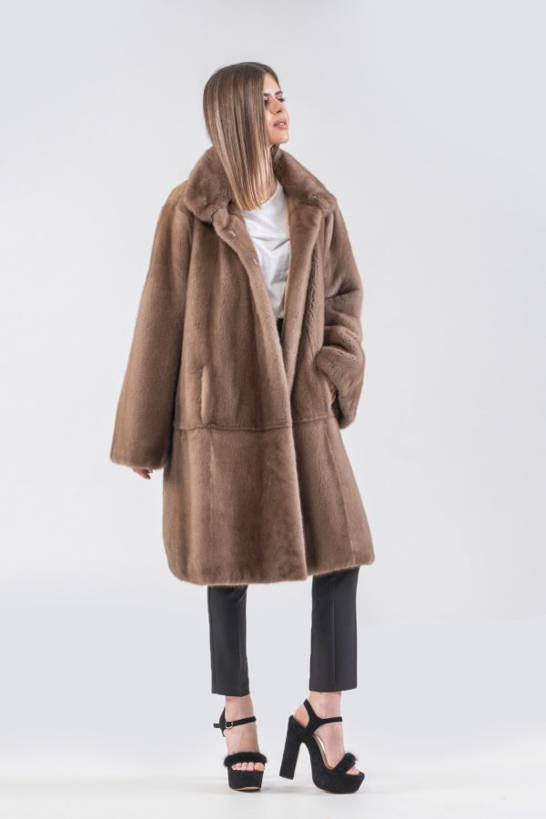 Pastel Long Mink Fur Jacket