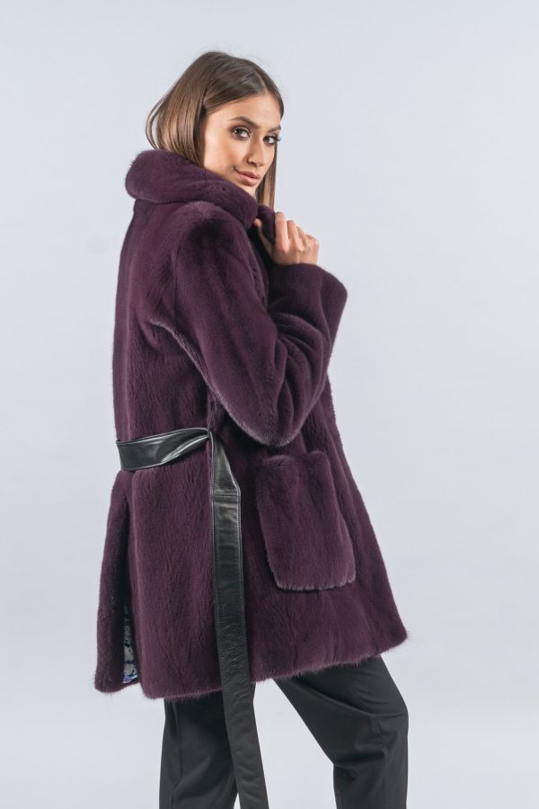 Purple Mink Fur Jacket