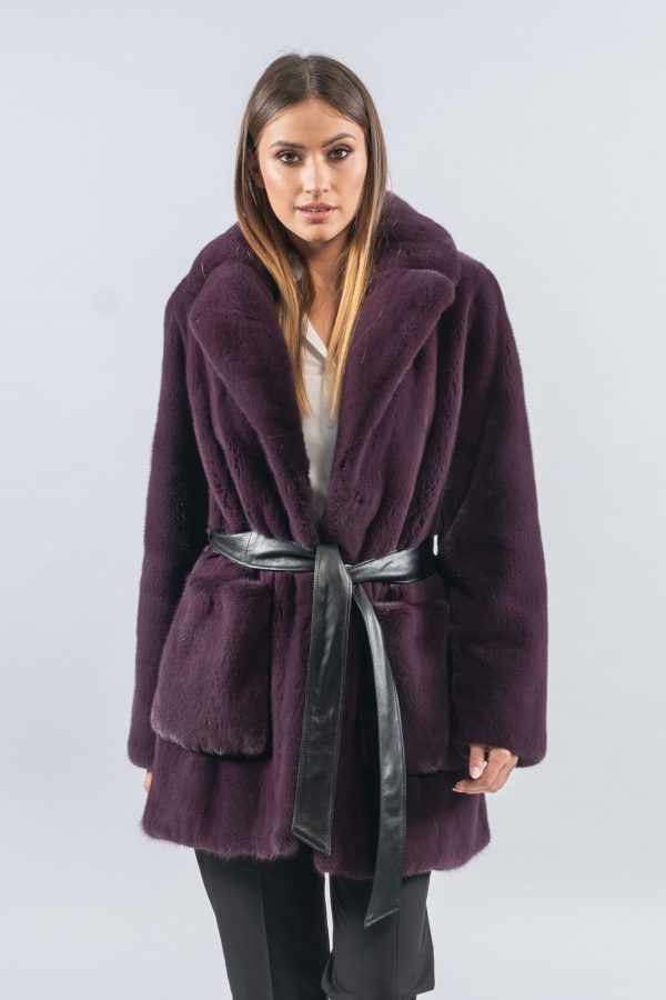 Purple Mink Fur Jacket