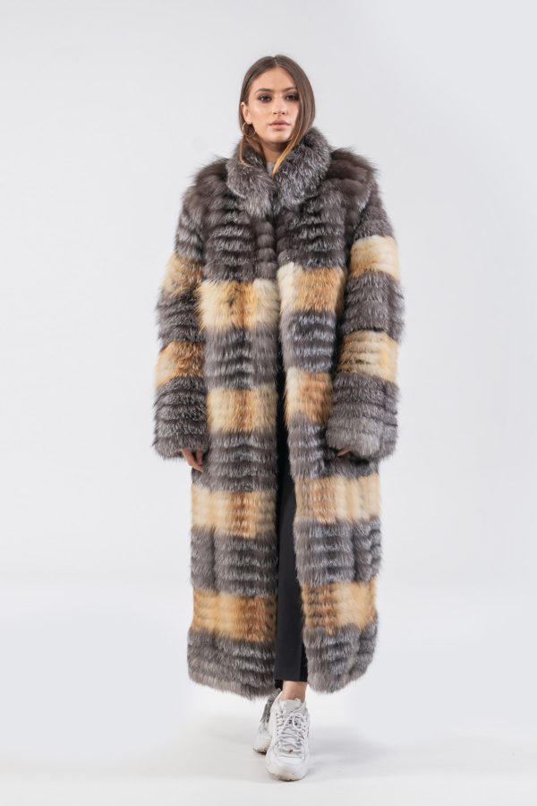 Silver and Red Fox Fur Coat