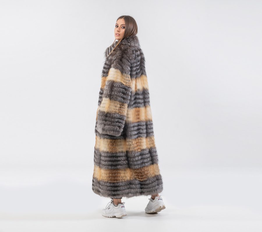 Silver and Red Fox Fur Coat