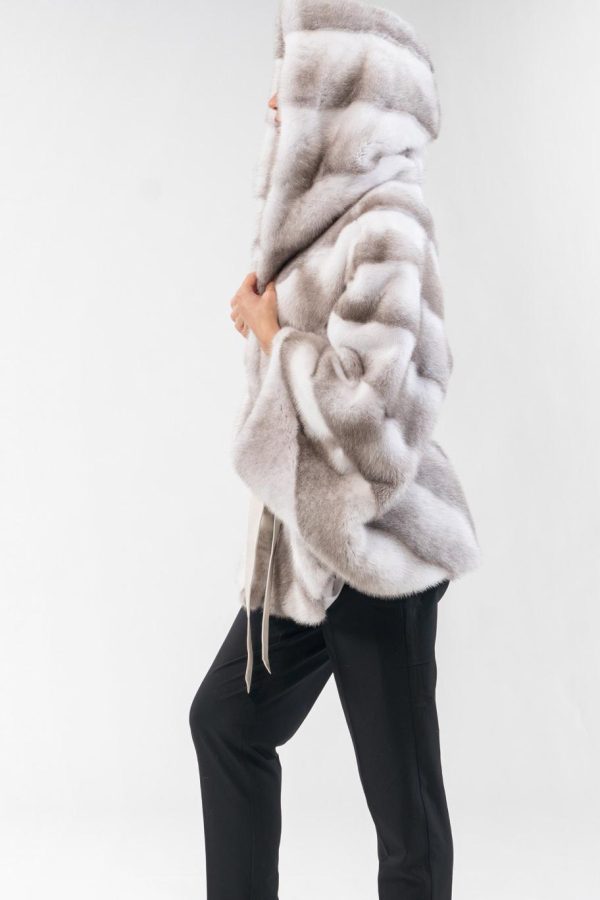 Silver Cross Mink Fur Cape- 100% Real Fur - Haute Acorn
