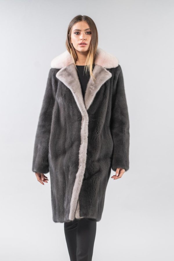 Dark Gray Mink Fur Coat