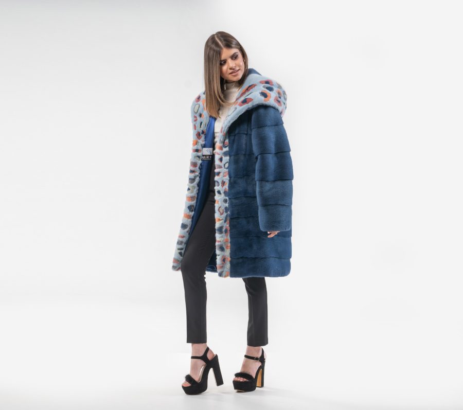 Mink Fur Jacket With Pattern Design