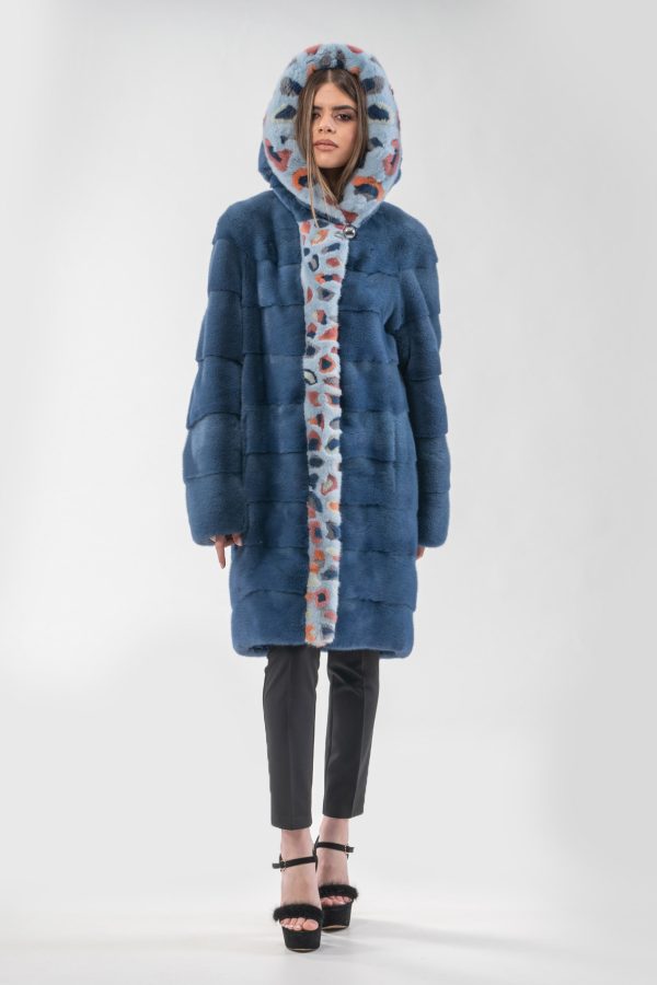 Mink Fur Jacket With Pattern Design