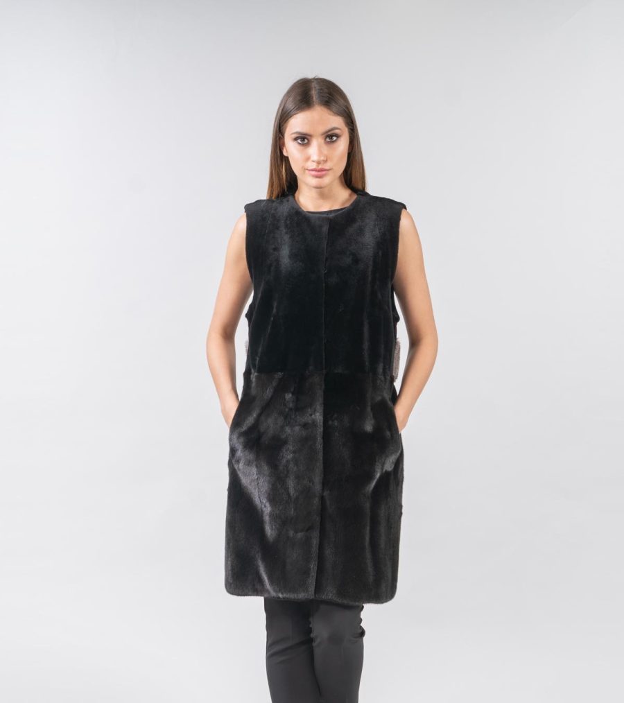 Sheared Mink Fur Vest - 100% Real Fur - Haute Acorn