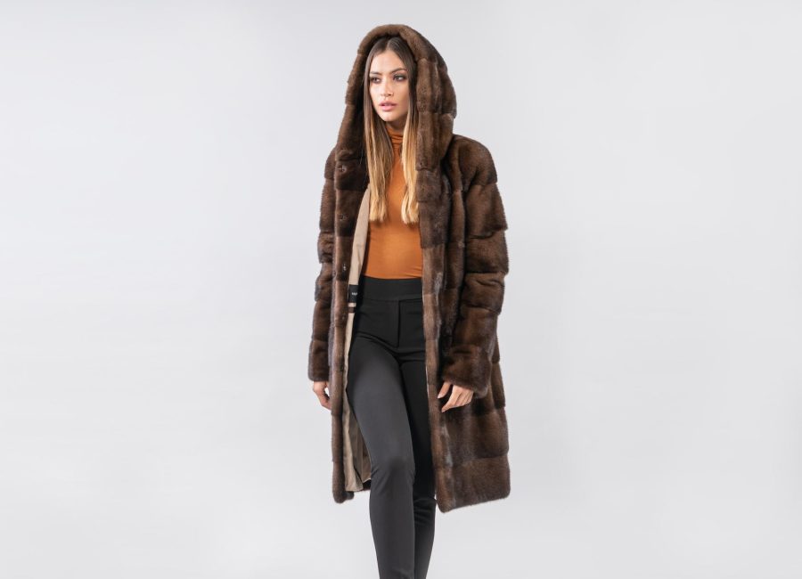 Demi Buff  Mink Fur Jacket With Hood