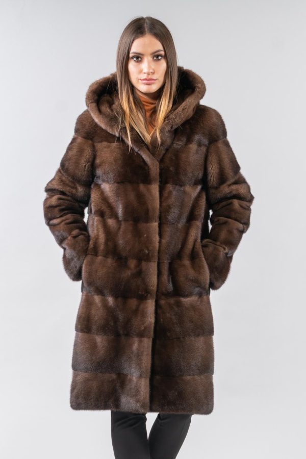 Demi Buff  Mink Fur Jacket With Hood