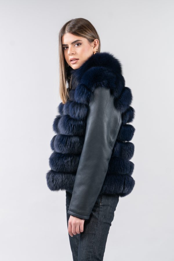 Fox Fur Jacket With Sheepskin Sleeves