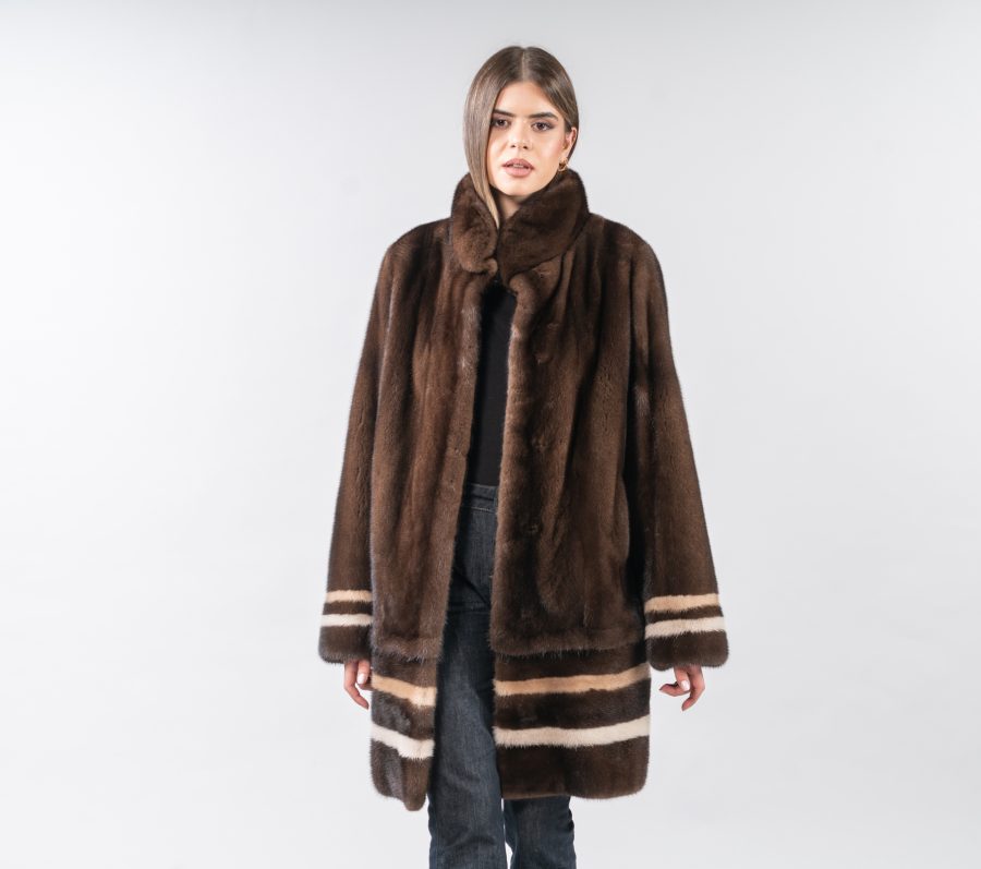 Removable Demi Buff Mink Fur Jacket - 100% Real Fur - Haute Acorn