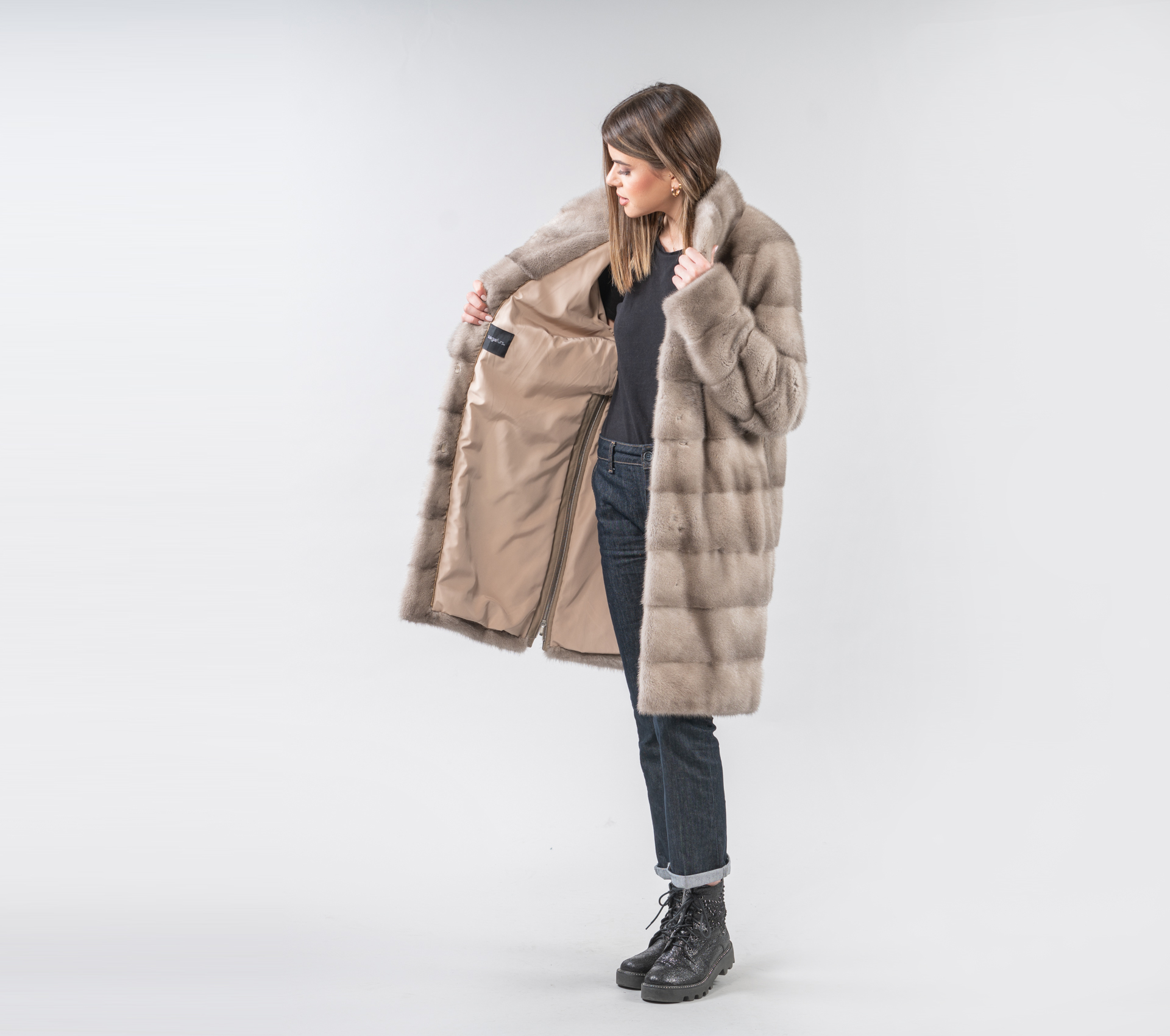 Silver Mink Fur Jacket - Fur Haute 100% Real Acorn 
