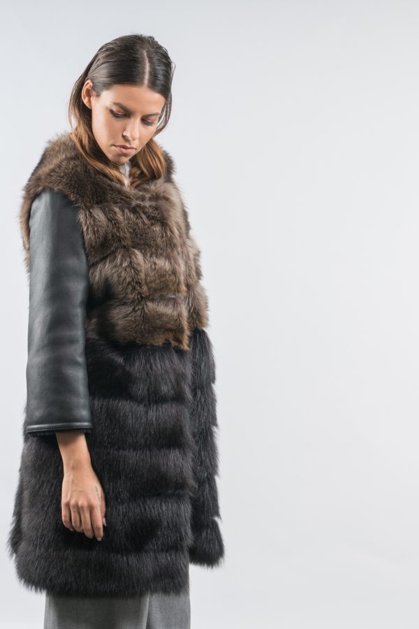 Two Colored Raccoon Fur Jacket