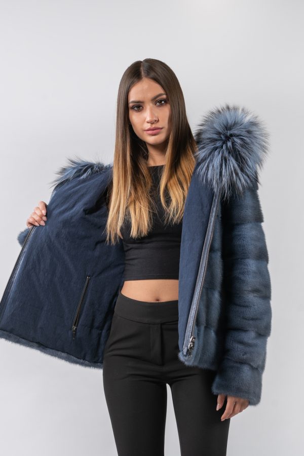 Blue Mink Fur Parka