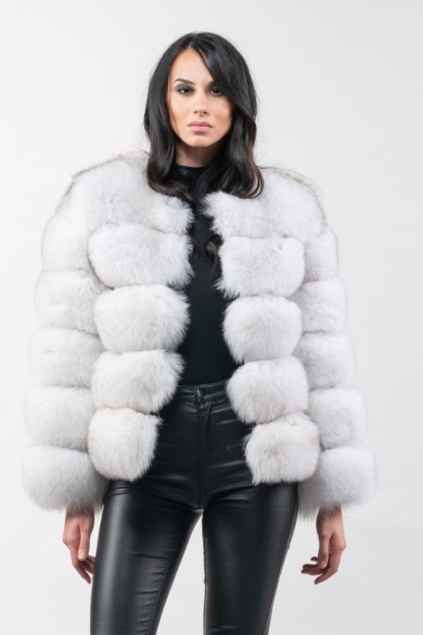 White Short Fox Fur Jacket