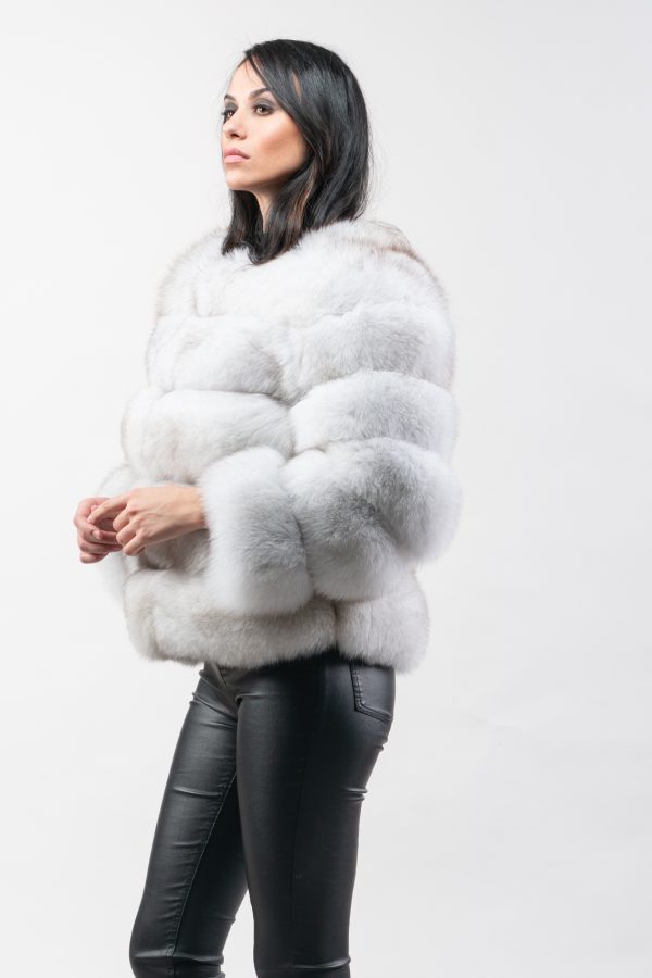 White Short Fox Fur Jacket - 100% Real Fur - Haute Acorn