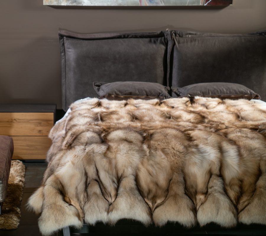 Crystal Fox Fur Blanket