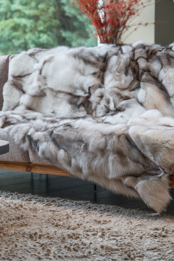 Fox Fur Blanket In Cream Color