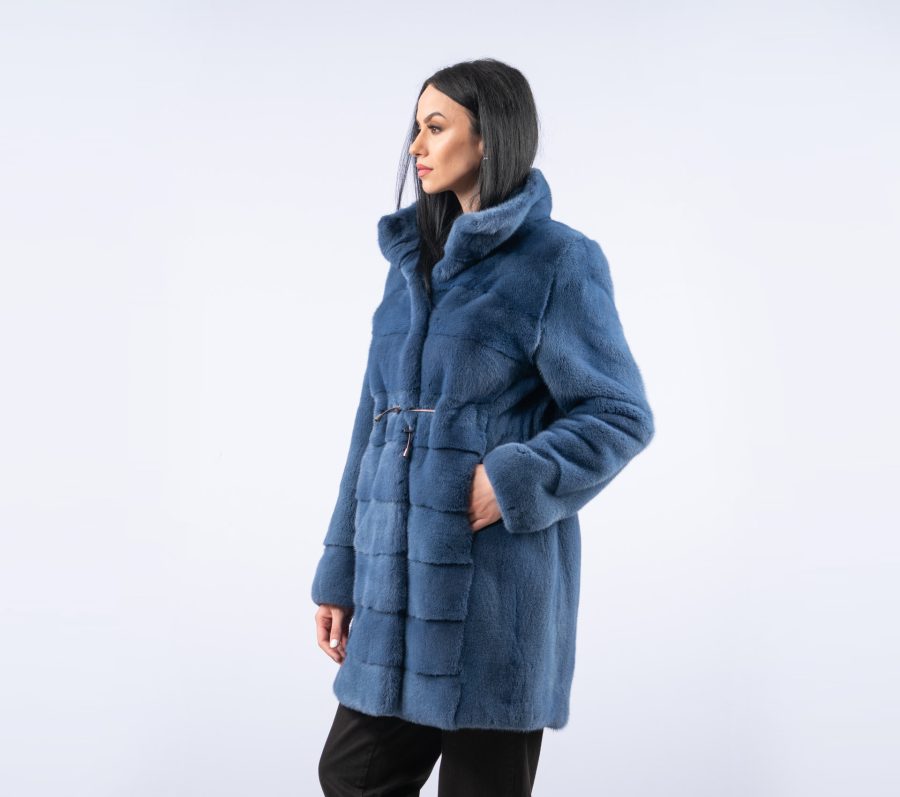 Ensing Blue Mink Fur Jacket