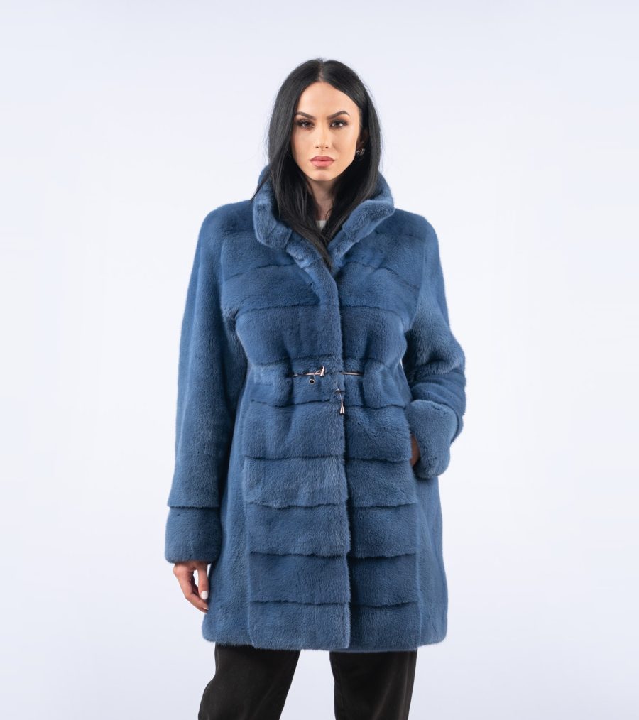 Ensing Blue Mink Fur Jacket