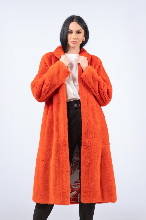 Knee Length Mink Fur Coat
