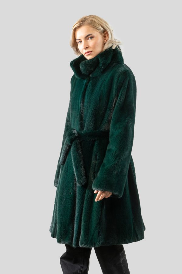 Forest Green Mink Fur Coat