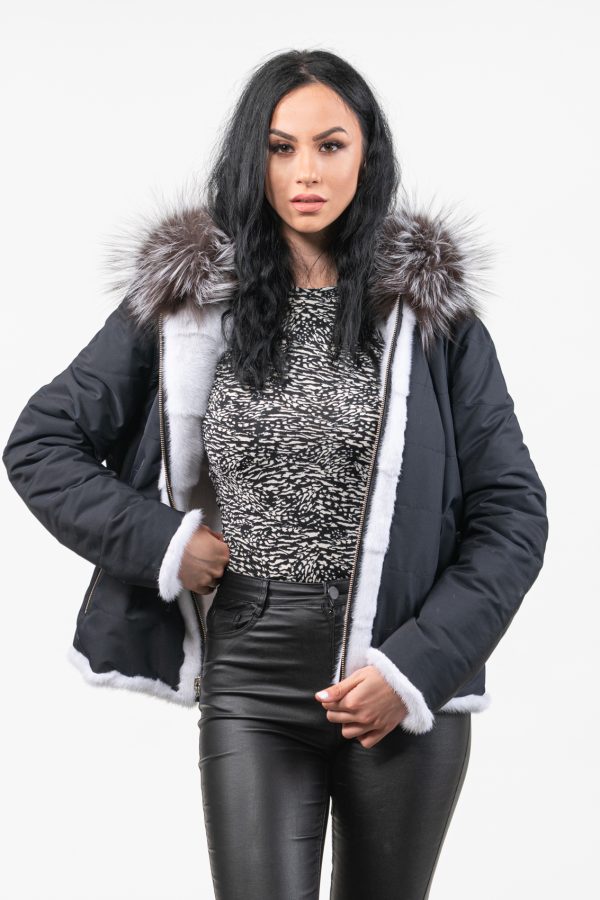 Reversible Mink Fur Jacket With Hood